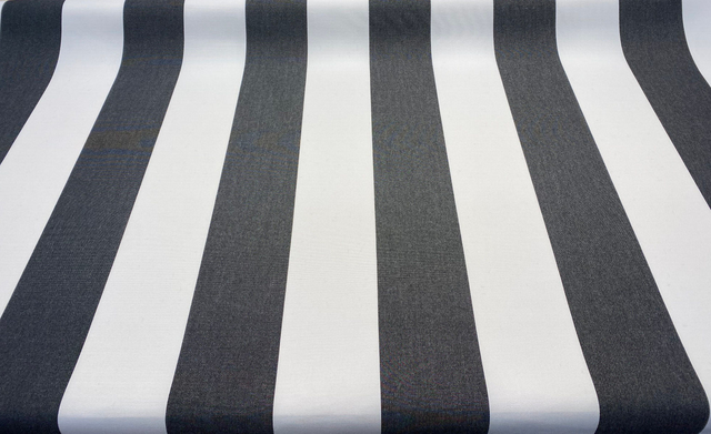 Sunbrella Classic Regal Stripes Acrylic Fabric - Black White Stripes, 54" Width (1 Yard)