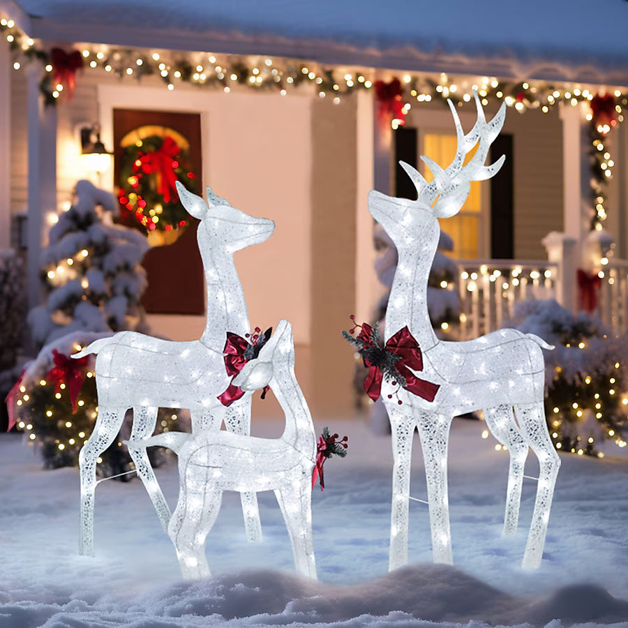 53.3-in Freestanding Reindeer Yard Decoration with Clear LED Lights