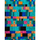 African Print Ankara Cotton Fabric - Teal, Pink, Orange, Turquoise, Blue Fulani Fari Design, 46" Width (Per Yard)