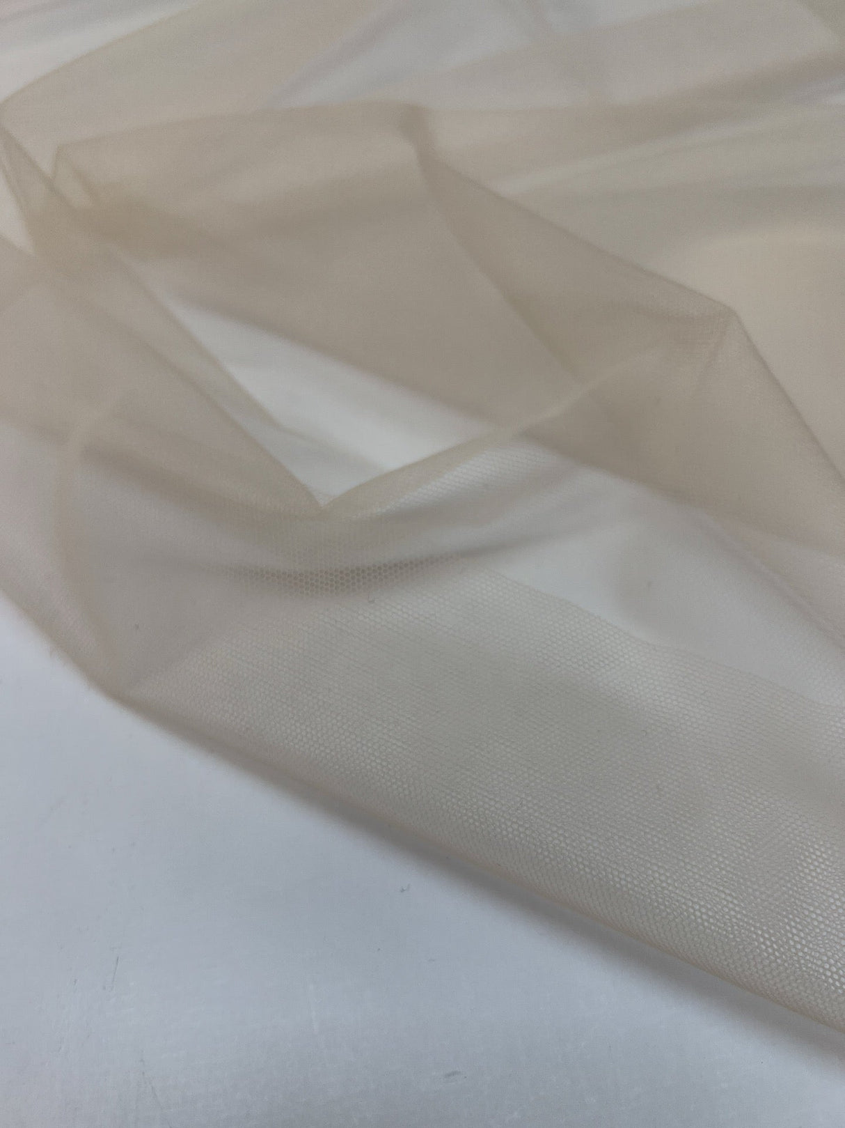 Polyester Mesh Fabric Beige Stretch