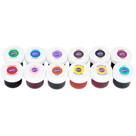 Wilton 191007589 Variety Pack Gel Food Coloring .5 oz Bottles - 12/Pack