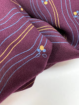 Virgin Wool Striped Fabric Purple Blue