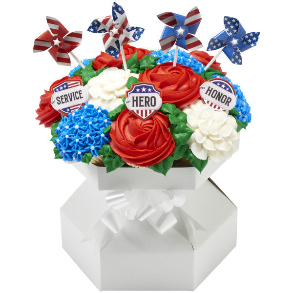 Cupcake Bouquet Display with coordinating Box – Holds 12 Cupcakes