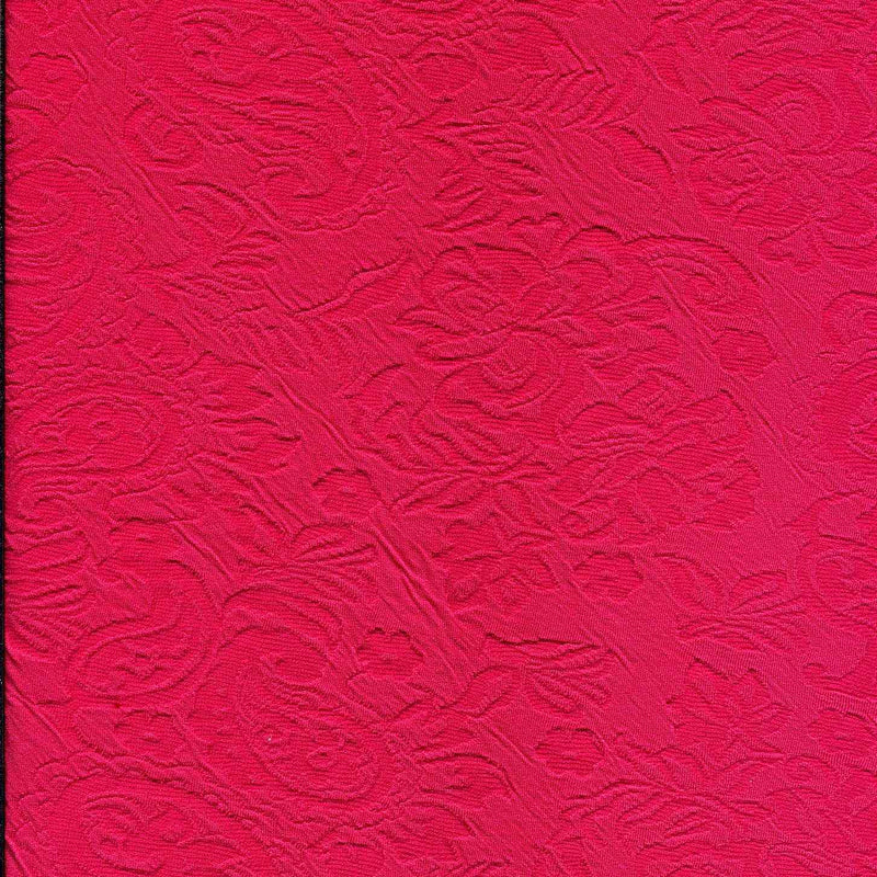 Jacquard Damask Fabric 1 Yard Hot Pink Soft Stretch Decorative Knit 58/60" Wide