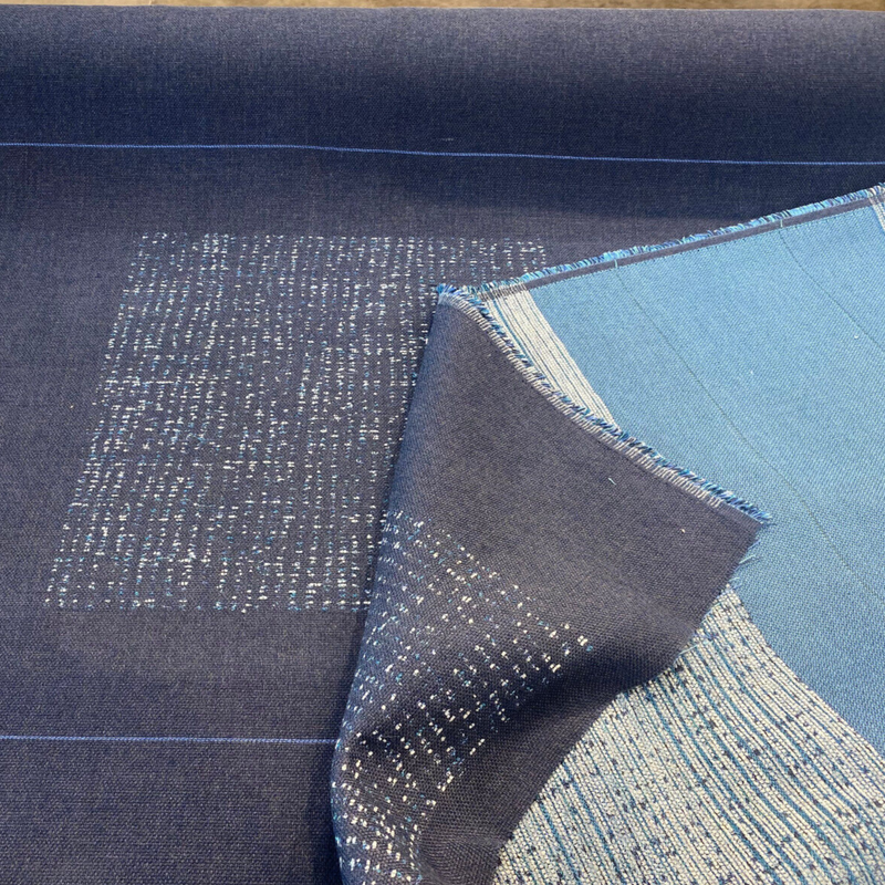 Sunbrella Soft Chenille Acrylic Fabric - Drift Blues, Blue/Teal/Light Blue, 56" Width (1 Yard)