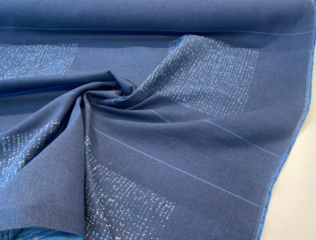 Sunbrella Soft Chenille Acrylic Fabric - Drift Blues, Blue/Teal/Light Blue, 56" Width (1 Yard)