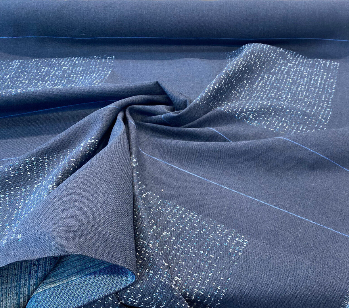 Sunbrella Soft Chenille Acrylic Fabric - Drift Blues, Blue/Teal/Light Blue, 56" Width (1 Yard)