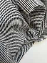 Cotton Elastane Striped Gray Fabric