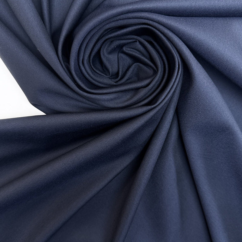 Blue Virgin Wool Stretch Twill