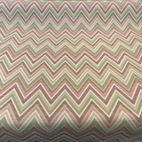 Fischer Chevron Sunbrella Acrylic Fabric - Pink Celadon Chevron, 54" Width (1 Yard)