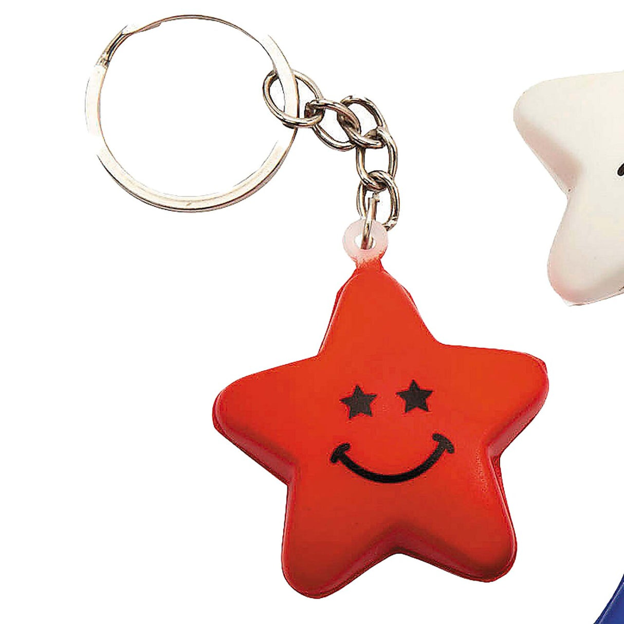 1 1/2" Mini Patriotic Star Foam Stress Toy Keychains 12 Pc.