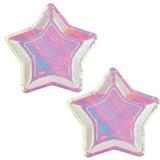 Iridescent Star Paper Dessert Plates Party Supplies - 8 Ct.