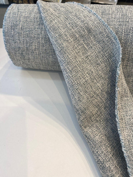 Berkley Spa Blue Linen Look Polyester Fabric - Solid Texture, 57" Width (By The Yard)