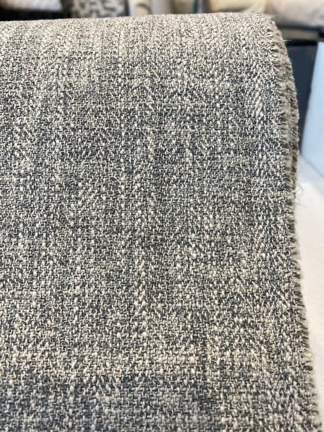 Berkley Smoke Linen Look Polyester Fabric - Solid Texture, 57" Width (1 Yard)