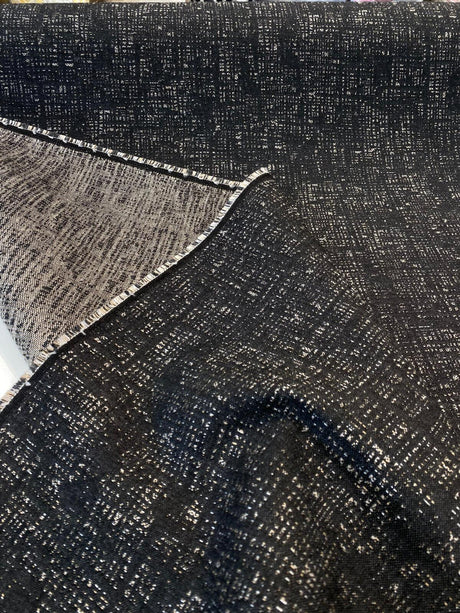 Sunbrella Atmosphere Charcoal Acrylic Fabric - Black, Abstract, 54" Width (1 Yard)