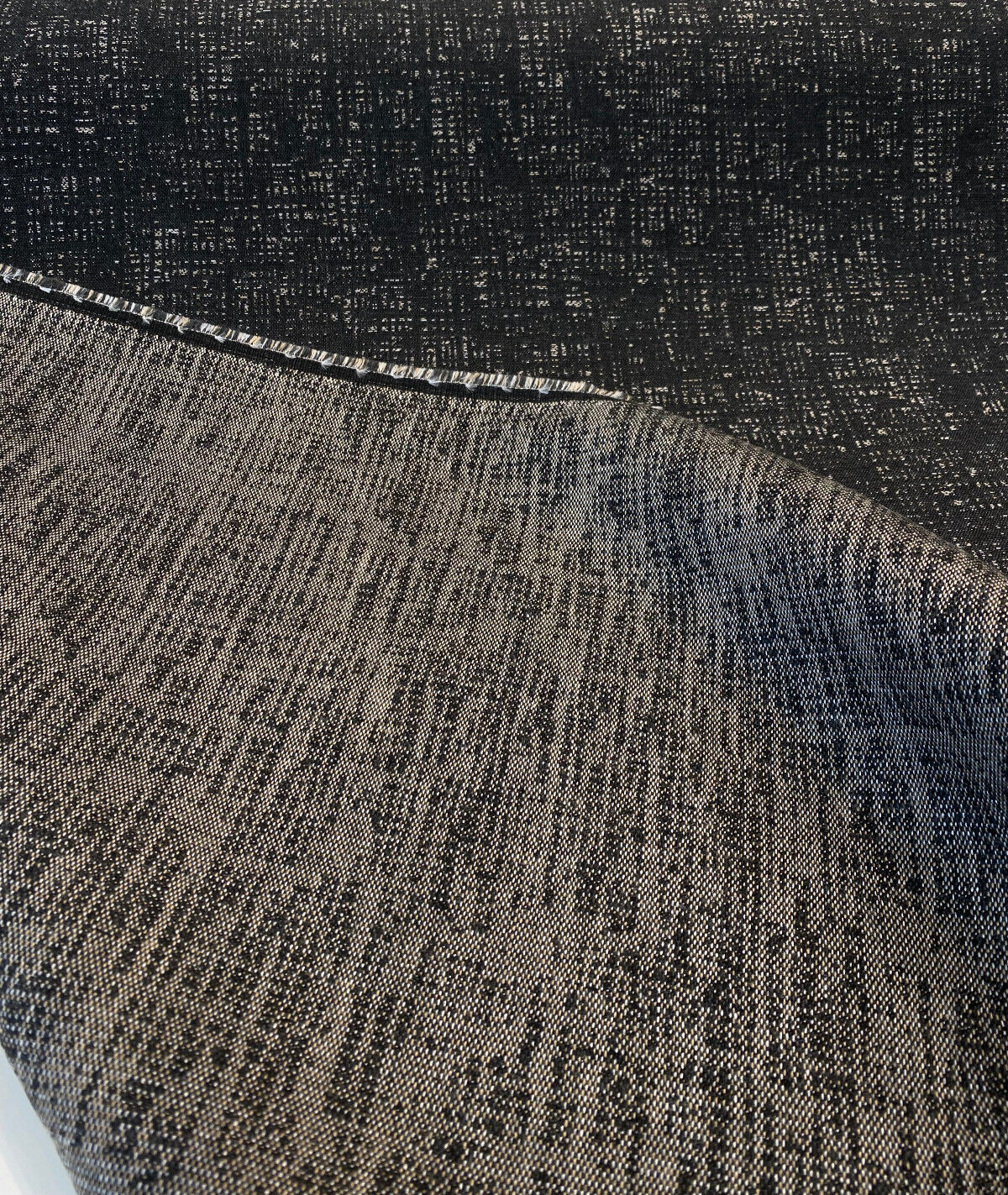 Sunbrella Atmosphere Charcoal Acrylic Fabric - Black, Abstract, 54" Width (1 Yard)