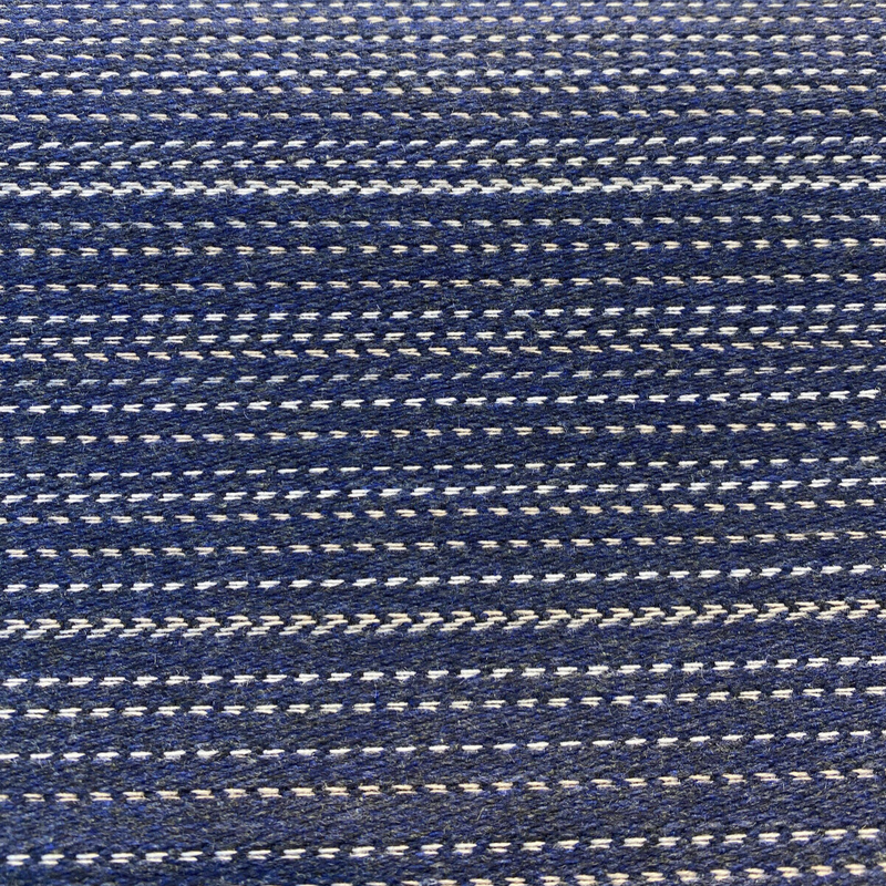 Sunbrella Achiever Solution Dyed Acrylic Fabric - Navy Blue With White And Light Beige Stripes, 54" Width (1 Yard)