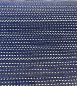 Sunbrella Achiever Solution Dyed Acrylic Fabric - Navy Blue With White And Light Beige Stripes, 54" Width (1 Yard)