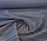 Sunbrella Achiever Solution Dyed Acrylic Fabric - Navy Blue With White And Light Beige Stripes, 54" Width (1 Yard)