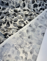 Waverly Silva Nightfall Cotton Twill Fabric - Gray Watercolor Leaf Pattern, 54" Width (1 Yard)