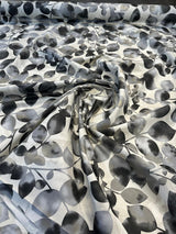 Waverly Silva Nightfall Cotton Twill Fabric - Gray Watercolor Leaf Pattern, 54" Width (1 Yard)