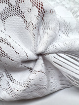 Polyamide Elastane Knitted Fabric White Panel Print