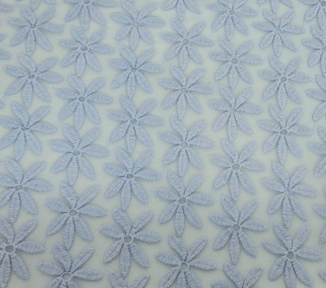 Floral Lace Sky Blue Cotton Nylon