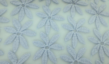 Floral Lace Sky Blue Cotton Nylon
