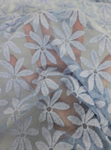Floral Lace Sky Blue Cotton Nylon
