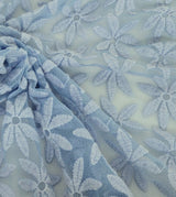 Floral Lace Sky Blue Cotton Nylon
