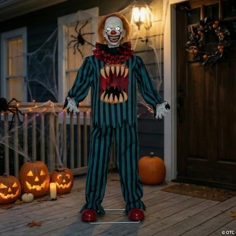65-Inch Hollow Clown with Teeth Halloween Decoration for Haunted Scenes