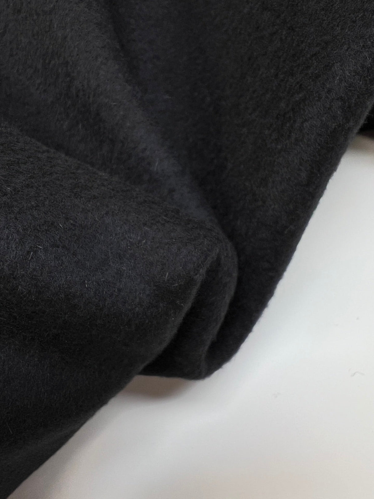 Wool Cashmere Drape Fabric Black