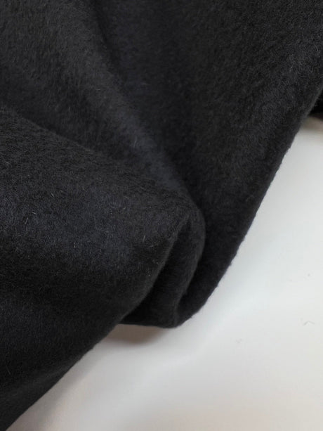 Wool Cashmere Drape Fabric Black