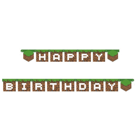 Minecraft Happy Birthday Banner