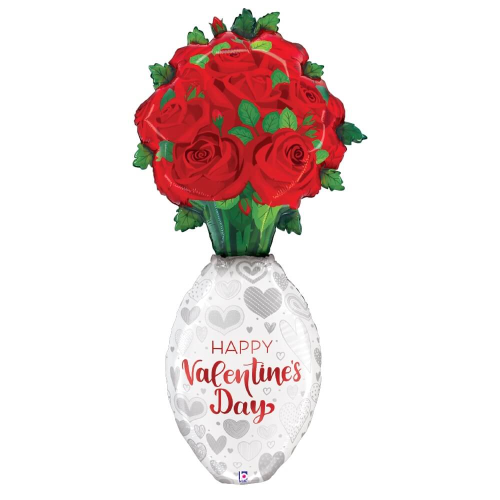 Foil Balloon Special Delivery Valentine Rose Vase