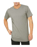 Long body urban tee in Black, White, Heather Gray, Navy and Olive cotton jersey for urban fashion