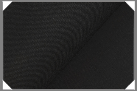 Black Gabardine Wool Blend Fabric - Black Solid, 58/60" Width