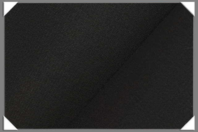 Black Gabardine Wool Blend Fabric - Black Solid, 58/60" Width