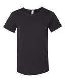 Raw neck tee in Black, White, Heather Gray, Navy and Olive cotton blend fabric for streetwear