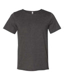 Raw neck tee in Black, White, Heather Gray, Navy and Olive cotton blend fabric for streetwear
