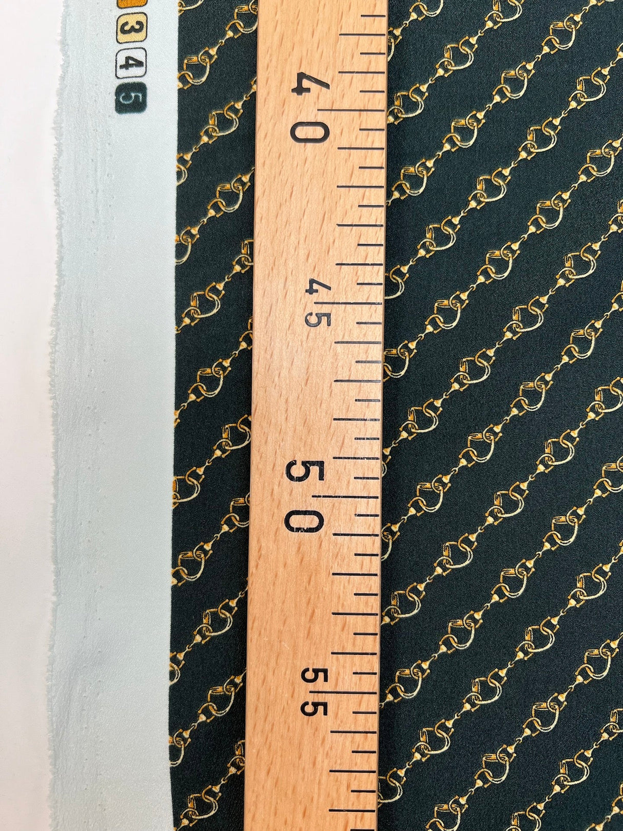 Printed Polyester Crepe Green Beige
