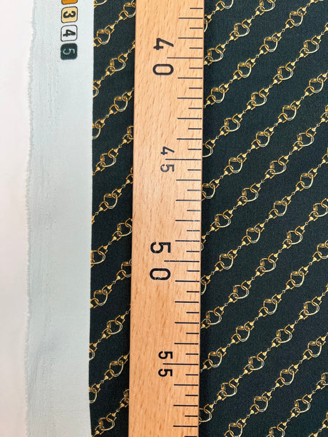 Printed Polyester Crepe Green Beige