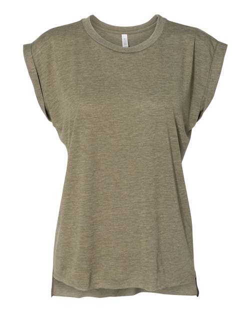 Women's Flowy Rolled Cuffs Muscle Tee