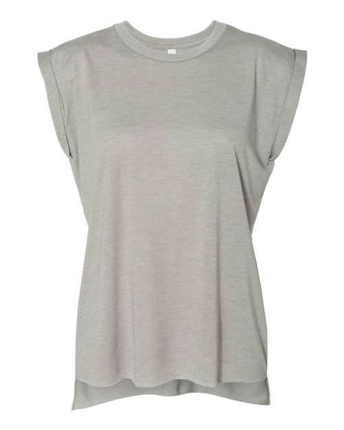 Women's Flowy Rolled Cuffs Muscle Tee