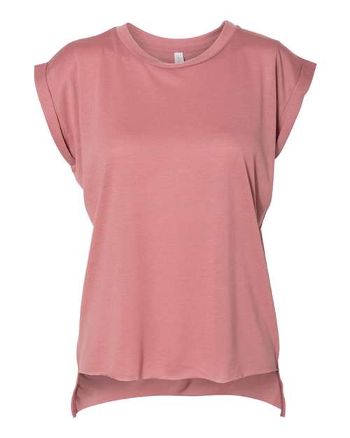 Women's Flowy Rolled Cuffs Muscle Tee