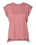 Women's Flowy Rolled Cuffs Muscle Tee