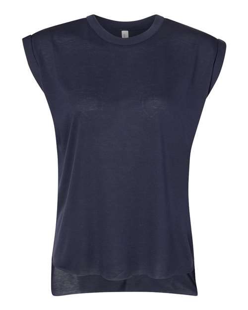 Women's Flowy Rolled Cuffs Muscle Tee
