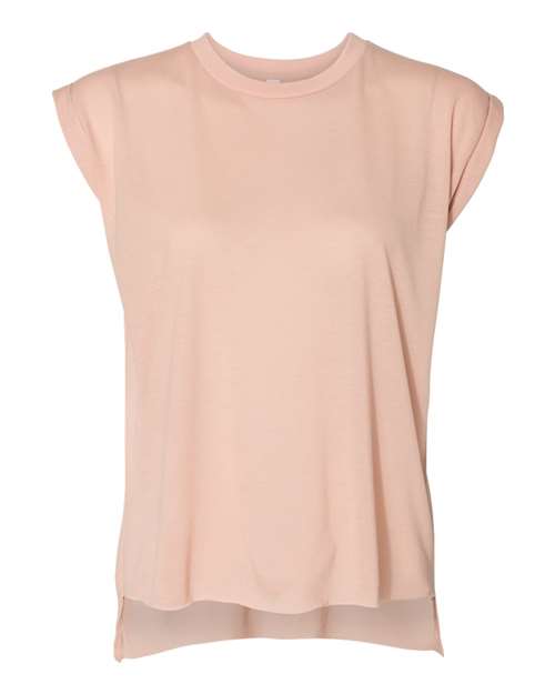Women's Flowy Rolled Cuffs Muscle Tee