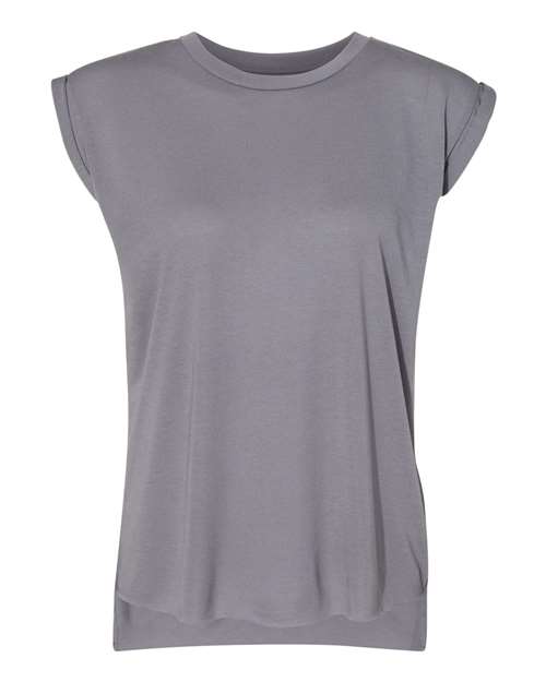 Women's Flowy Rolled Cuffs Muscle Tee