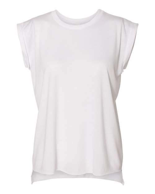 Women's Flowy Rolled Cuffs Muscle Tee